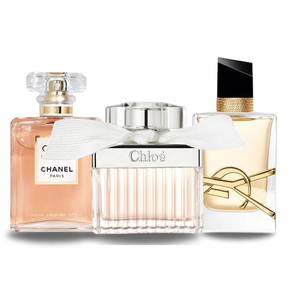 Promocyjny pakiet 3 perfum: Chanel COCO MADEMOISELLE, Yves Saint Laurent LIBRE i CHLOÉ 100 ml